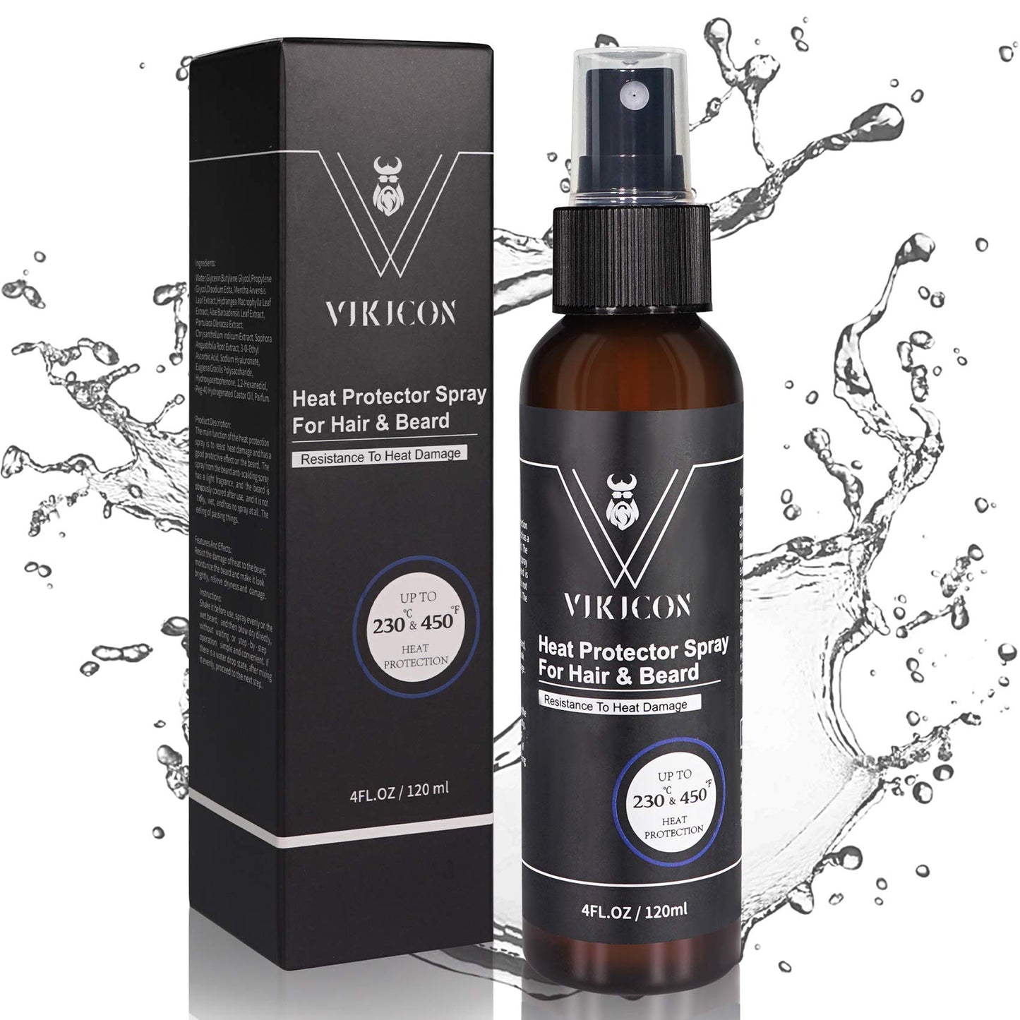 VIKICON Shield Heat Protectant Spray - Blend Prevents Damage & Breakage for Hair and Beard