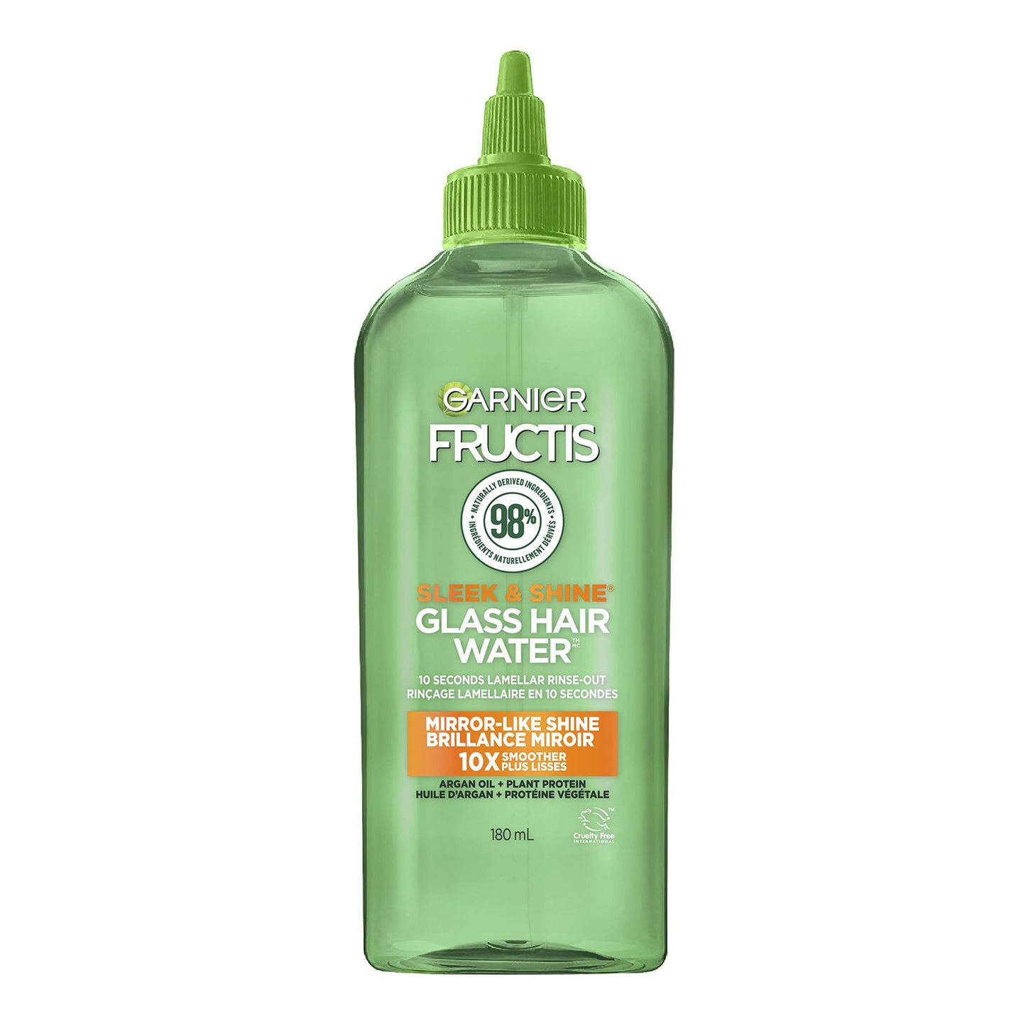 GARNIER Fructis Sleek & Shine Glass Hair Water, 10 Seconds Lamellar Rinse Out, Argan Oil, 6.0 Fl Oz, 1 Count (Packaging May Vary)