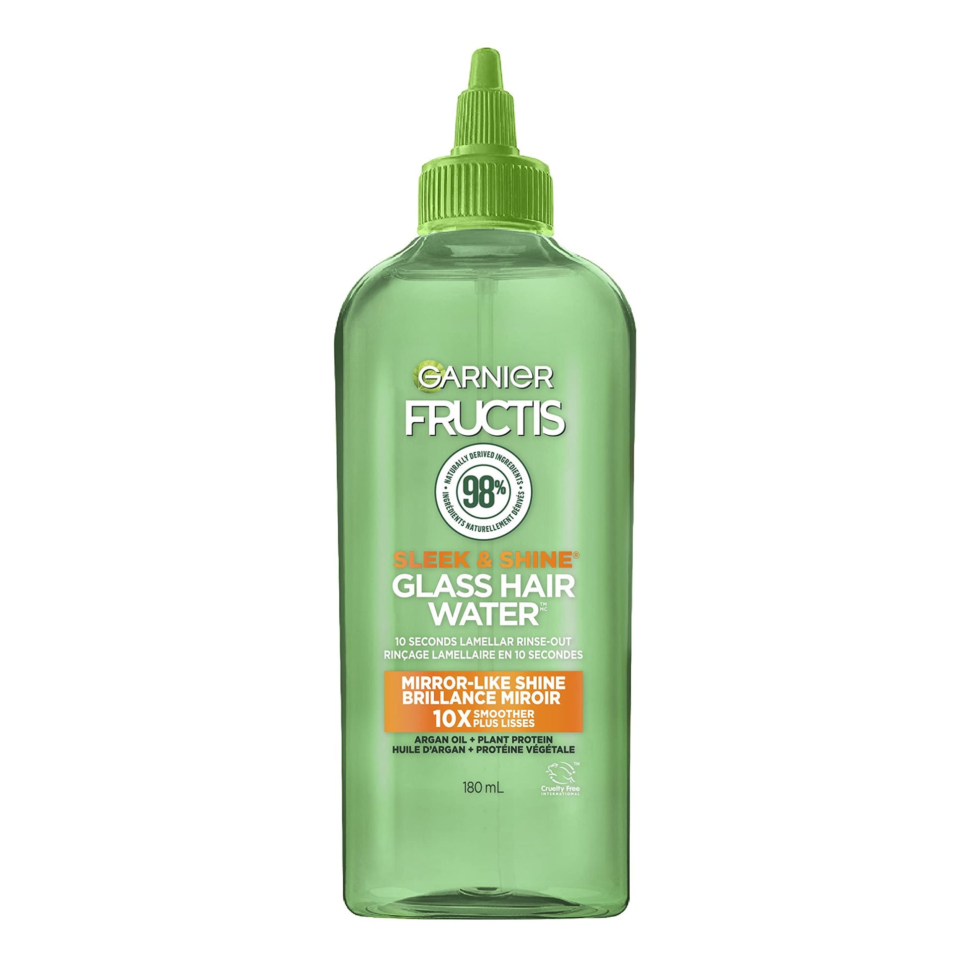 GARNIER Fructis Sleek & Shine Glass Hair Water, 10 Seconds Lamellar Rinse Out, Argan Oil, 6.0 Fl Oz, 1 Count (Packaging May Vary)