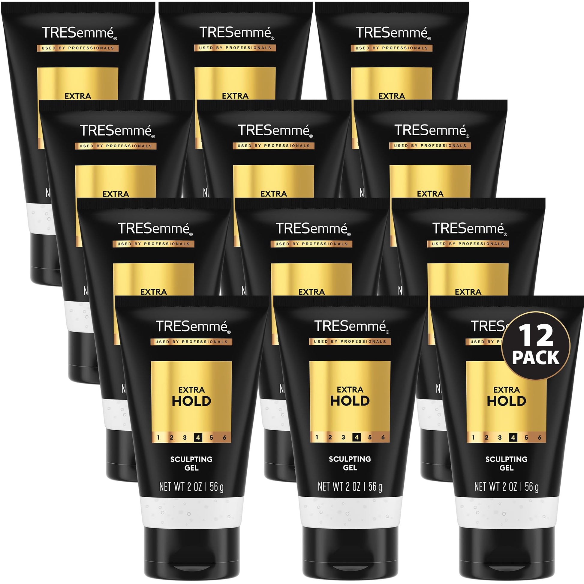 TRESEMME Sculpting Gel, Travel-Size, Extra Hold 12-Pack Professional-Quality Formula, 24H Frizz Control, 2 Oz Ea
