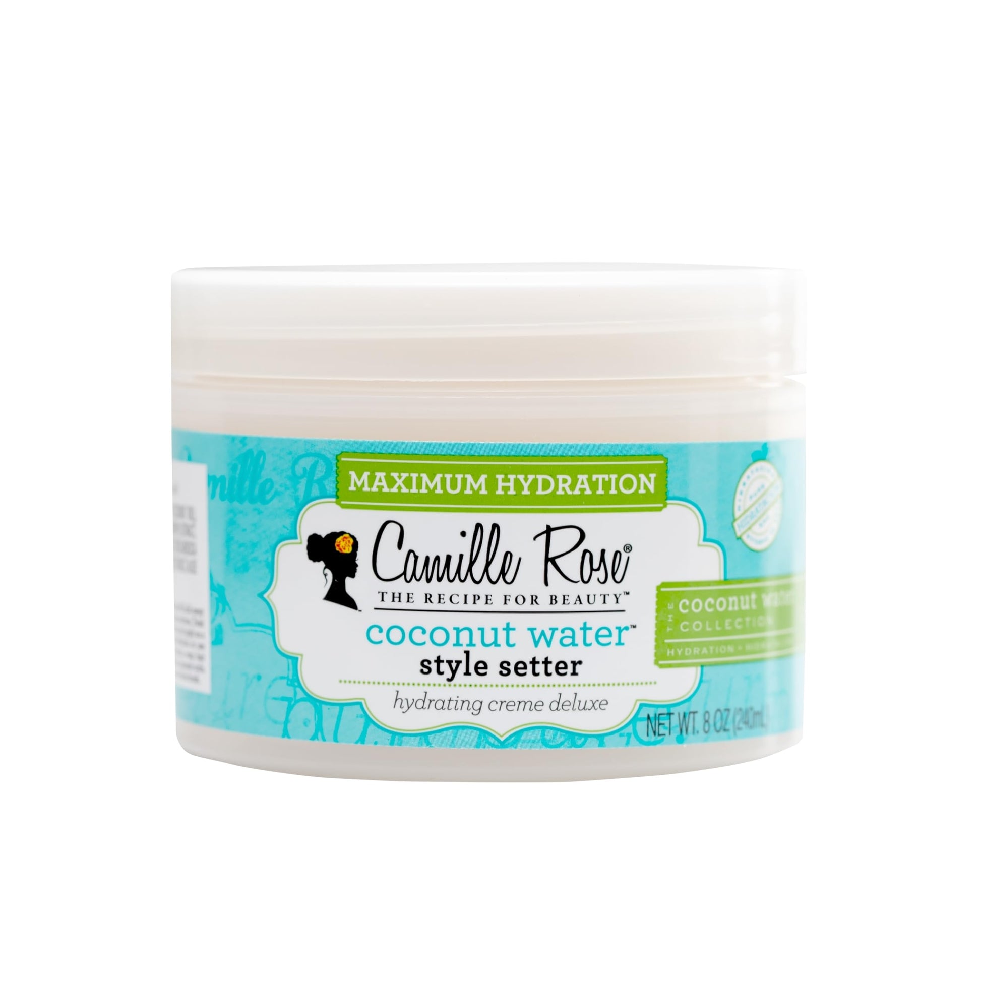 Camille Rose Coconut Water Style Setter, Hydrating Hair Gel for Curly Hair Types, 8 oz