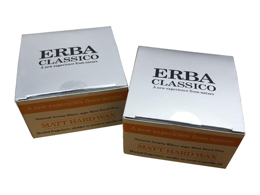 Erba Classico Natural Aroma Clary Sage Matt Hard Wax Herbal Fragrance Similar Scent to Perilla Oil Imported WAX with Powerfully Hold and No Grease - 2 Pack of 3.17 Oz / 90 g
