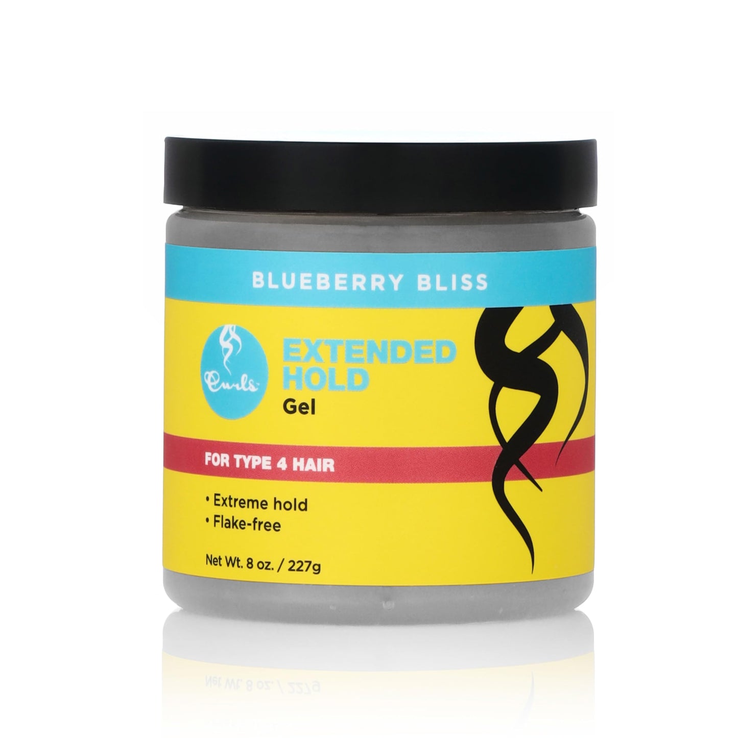 Curls Blueberry Bliss Extended Hold Gel - 8 oz, Flake-Free Strong Hold Curly Hair Gel for Styling Type 4 Hair, No Dryness or Stiffness, Humidity Protection, Achieve Flawless Slicked-Down Coils
