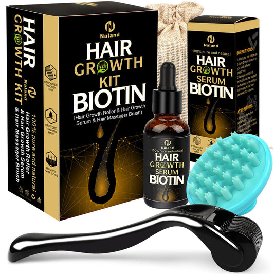 Hair Growth Kit, Biotin Hair Growth Oil Serum, Hair Scalp Massager Helps absorb Hair Growth Oil Serum