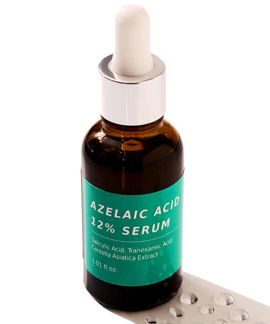 Azelaic Topical Acid 12% Serum for Face Dark Spot Remover with Tranexamic Acid, Salicylic Acid, Niacinamide & Centella Asiatica Acne, Hyperpigmentation & Rosacea Treatment 1 Oz Korean Skincare