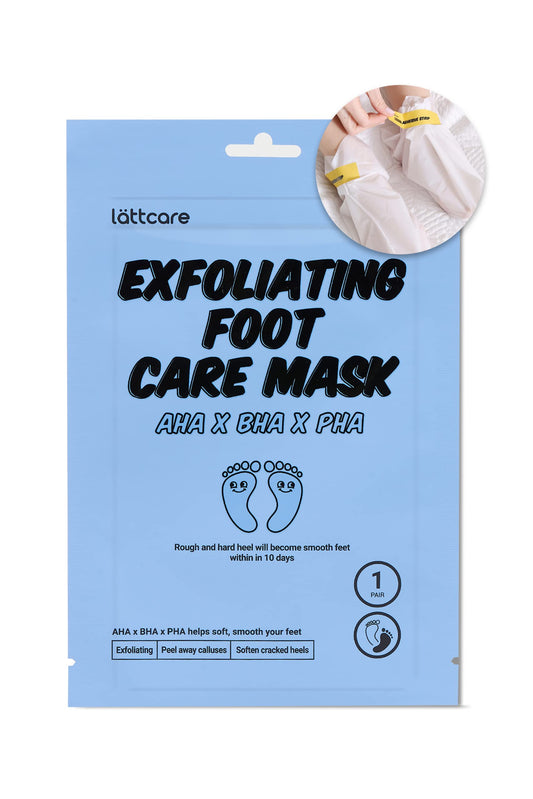 Lattcare Exfoliating Foot Care Mask - Hydrating Foot Peel Mask - Foot Mask for Dry Cracked Feet Foot Callus Remover - Baby Feet Foot Peel - Vegan w/Hypoallergenic Formula Korean Skin Care (2 pairs)