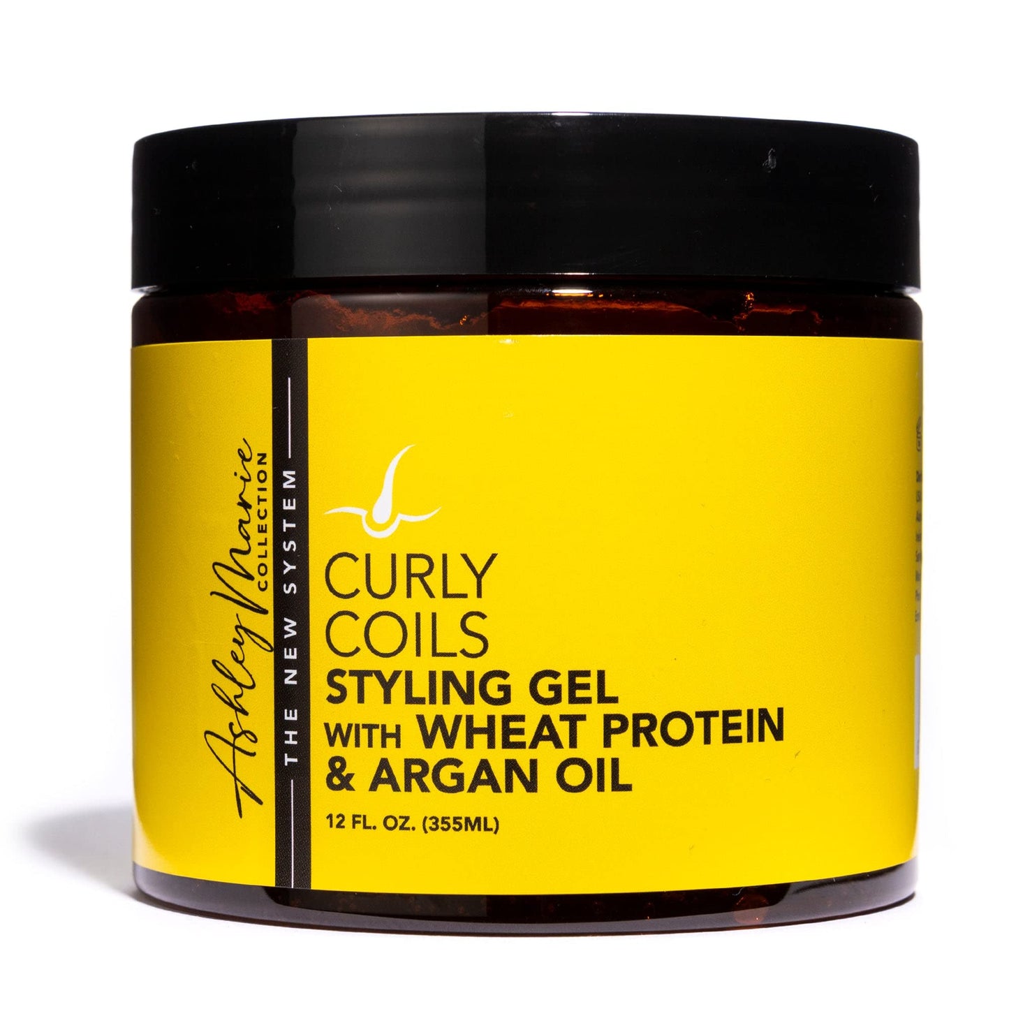 The Hair Diagram - Ashley Marie Curly Coils Styling Gel with Wheat Protein & Argan Oil - Nourishing Natural Ingredients - Moisturizing Gel For Curly Hair - Color Safe - Paraben & Sulfate Free - 12oz