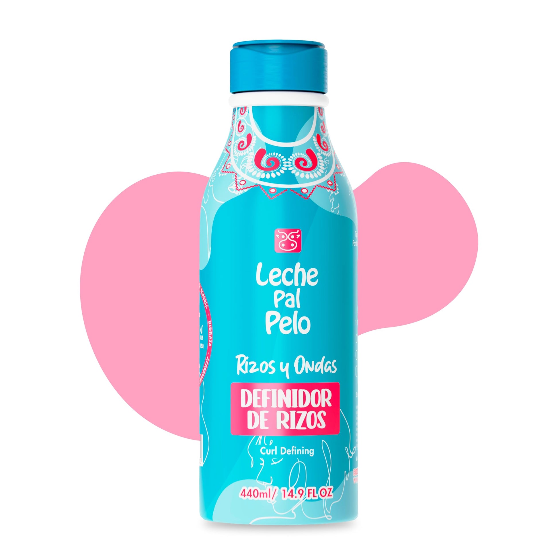 Leche Pal Pelo Curl Defining Definidor de rizos, Jojoba Oil & Aloe Vera, Healthy & Shiny Curls, Reduce Frizz & Flyaways, 14.9 oz.