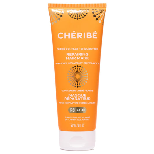 Cheribe Repairing Hair Mask with 100% Natural Chebe Complex + Shea Butter For Dry, Damaged Hair, Detangles, Smooths & Hydrates All Hair Textures 2A-4C & Porosities, Sulfate Free, 8.0 fl oz