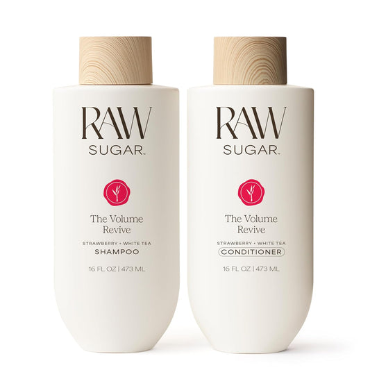 Raw Sugar Shampoo and Conditioner Set, The Volume Revive Hair Care Duo, 16 Fl Oz (2 Products) Boosts Volume, A Volumizing Haircare Bundle, Without SLS/SLES & Parabens, Color-Friendly, Vegan