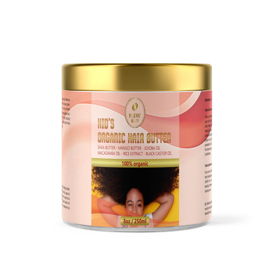 Organic Kid's Hair Butter for Healthy and Frizz- Free Hair, Hair detangler for kids, Nourish, Hydrates, Moisturizes, Strengthens, and smooths hair. All Hair Types. 8 oz (250ML)