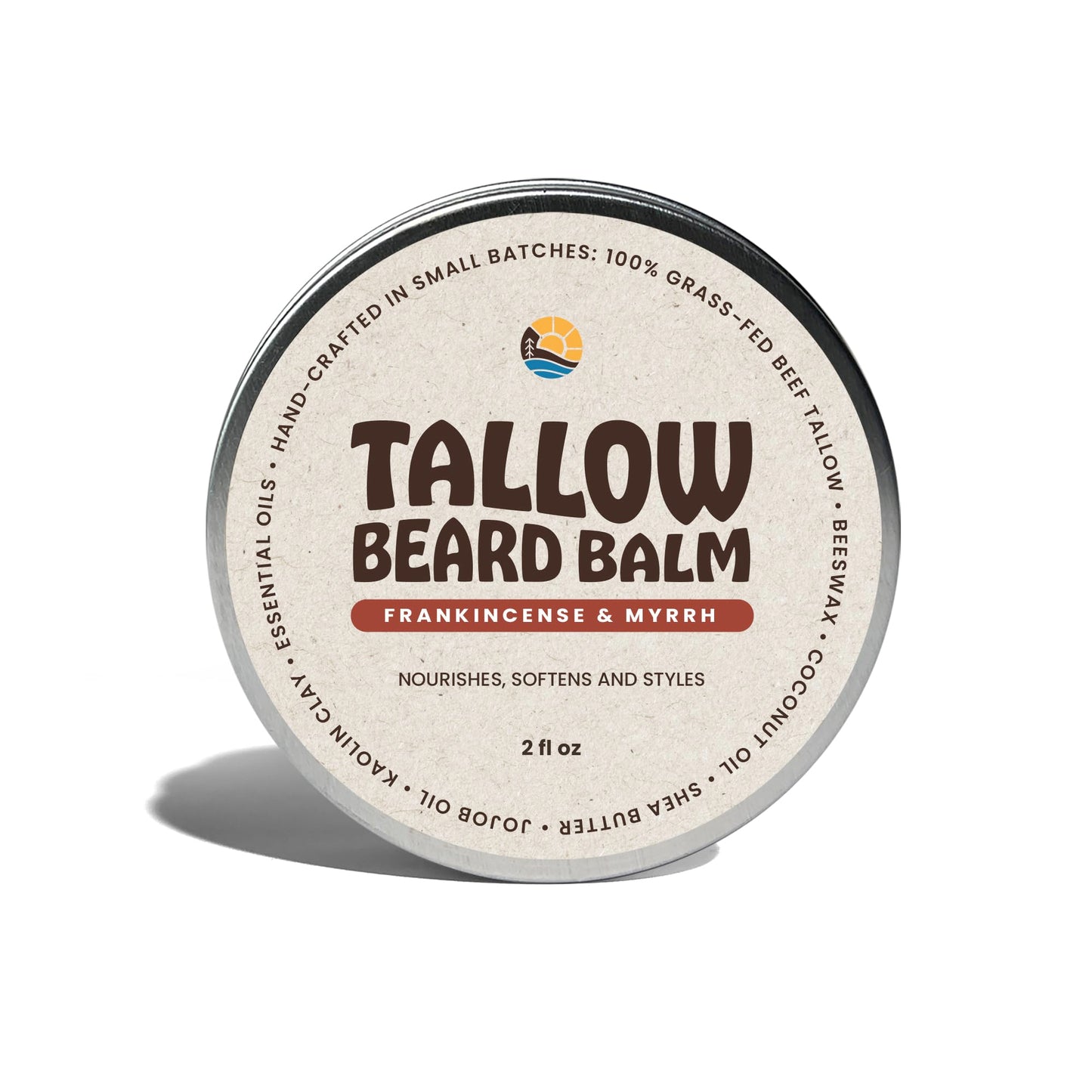 All-Natural Tallow Beard Balm for Men - Smooth, Shape, Moisturize & Soften - Zero Toxins - Perfect for Everyday Use - 2oz