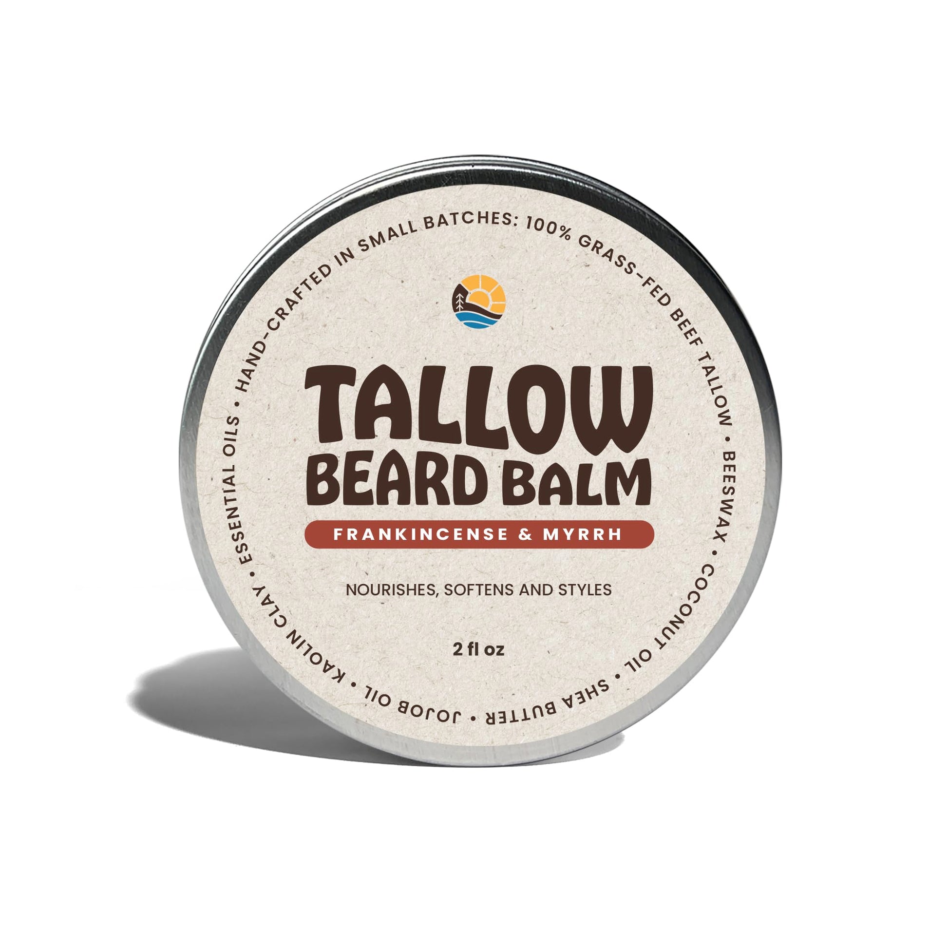 All-Natural Tallow Beard Balm for Men - Smooth, Shape, Moisturize & Soften - Zero Toxins - Perfect for Everyday Use - 2oz