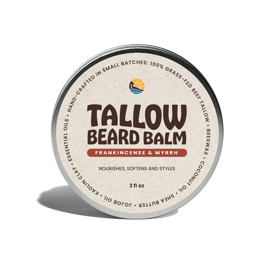 All-Natural Tallow Beard Balm for Men - Smooth, Shape, Moisturize & Soften - Zero Toxins - Perfect for Everyday Use - 2oz