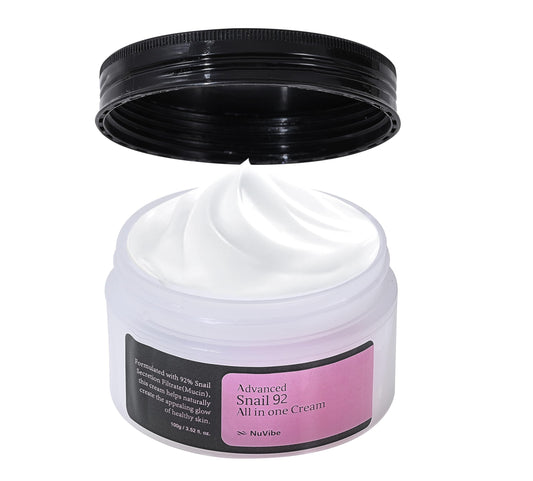 ADVANCED Snail Mucin 92% Repair Moisturizer 3.52 Oz (100g) Hydrating & Lightweight Korean Face Cream for Soft, Glowing Skin Soothing Moisturizer for Dry, Sensitive & All Skin Types.