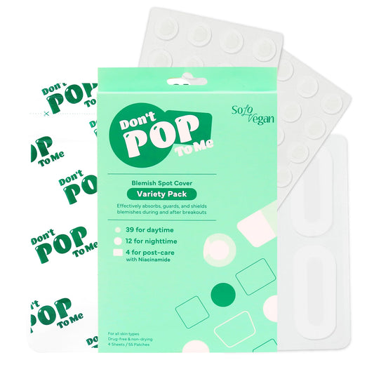 55Count Don't Pop to Me Blemish Patch, Invisible Spot Cover, Hydrocolloid Acne Patch, Treatment for Breakouts, Absorbs Zits & Blemish, Korean Skin Care (55pcs (1PK))