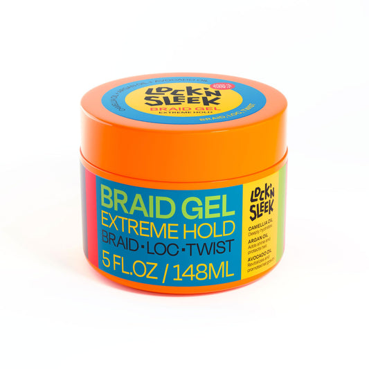 Braiding Gel, Extreme Hold Braid, Loc, and Twist, Flake-Free, Tames Frizz, and Contol Edge (5 Fl Oz (Pack of 1))