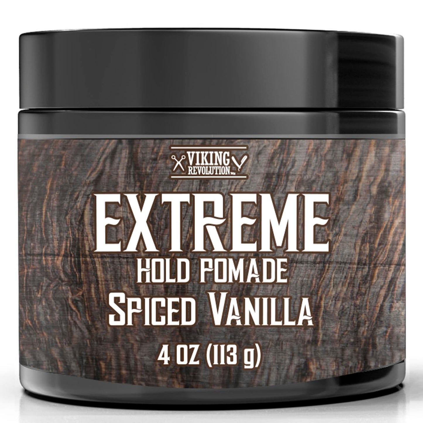Viking Revolution Spiced Vanilla Hair Pomade for Men - Extreme Hold Hair Gel for Men Water Based - Mens Pomade Extra Firm Mens Hair Pomade Strong Hold - High Shine Mens Hair Cream (4oz)