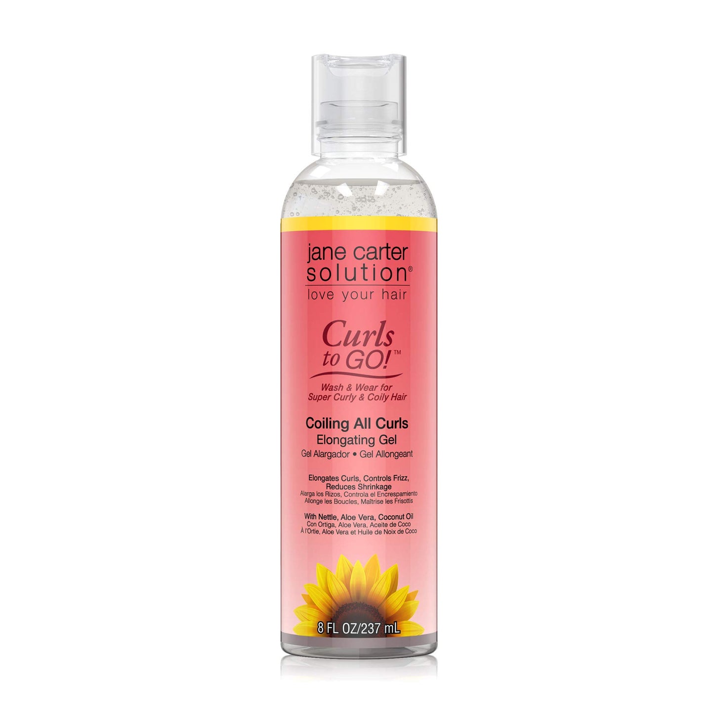 JANE CARTER SOLUTION Curls to Go Coiling all Curls Elongating Gel (8oz) - Moisturizing, Reduce Frizz