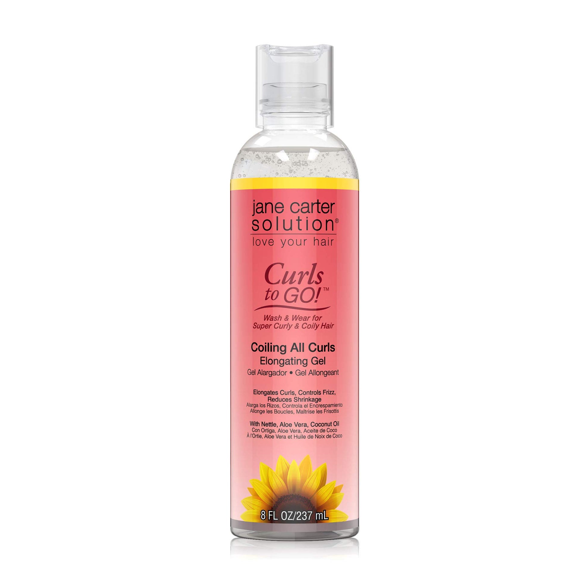JANE CARTER SOLUTION Curls to Go Coiling all Curls Elongating Gel (8oz) - Moisturizing, Reduce Frizz