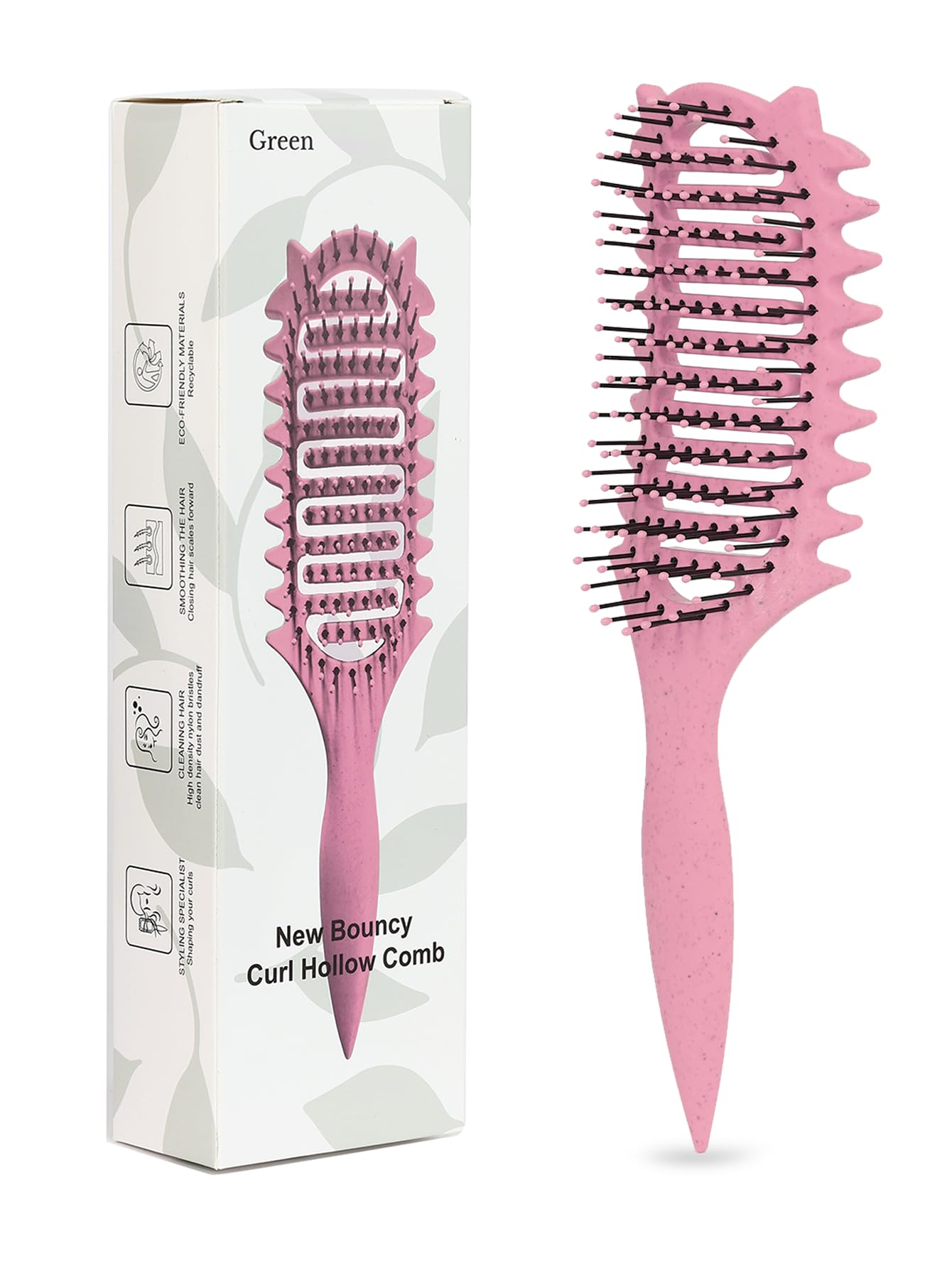 Curl Defining Brush for Curly Hair, 2025 Vented Detangling Brush for Wet, Curl Styling Brush for Women, Less Pulling, Defines & Shapes, Great Gift for Curly Hair Women (Pink)