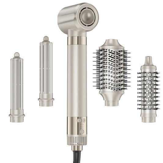 5-in-1 Hot Air Styler Fast Hair Dryer with Auto Wrap Curlers & Volumizing Brushes, Frizz-Free Styling Tool for Curling, Smoothing & Adding Volume, No Heat Damage