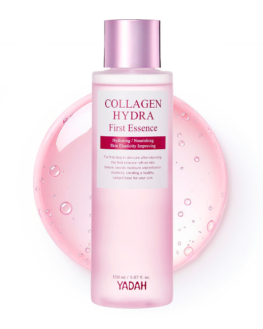 YADAH Collagen Hydra Essence Deep Hydration, Soothing with 80,000ppm Collagen peptides and Triple Hyaluronic Acid, Centella Asiatica Extract, Niacinamide 5.07 fl oz