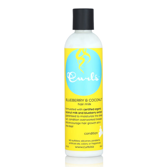Curls Blueberry Bliss Blueberry & Coconut Hair Milk - 8 fl oz, Leave In Conditioner and Styler, Moisturizing & Nourishing, for Curly, Natural, and Coily Hair
