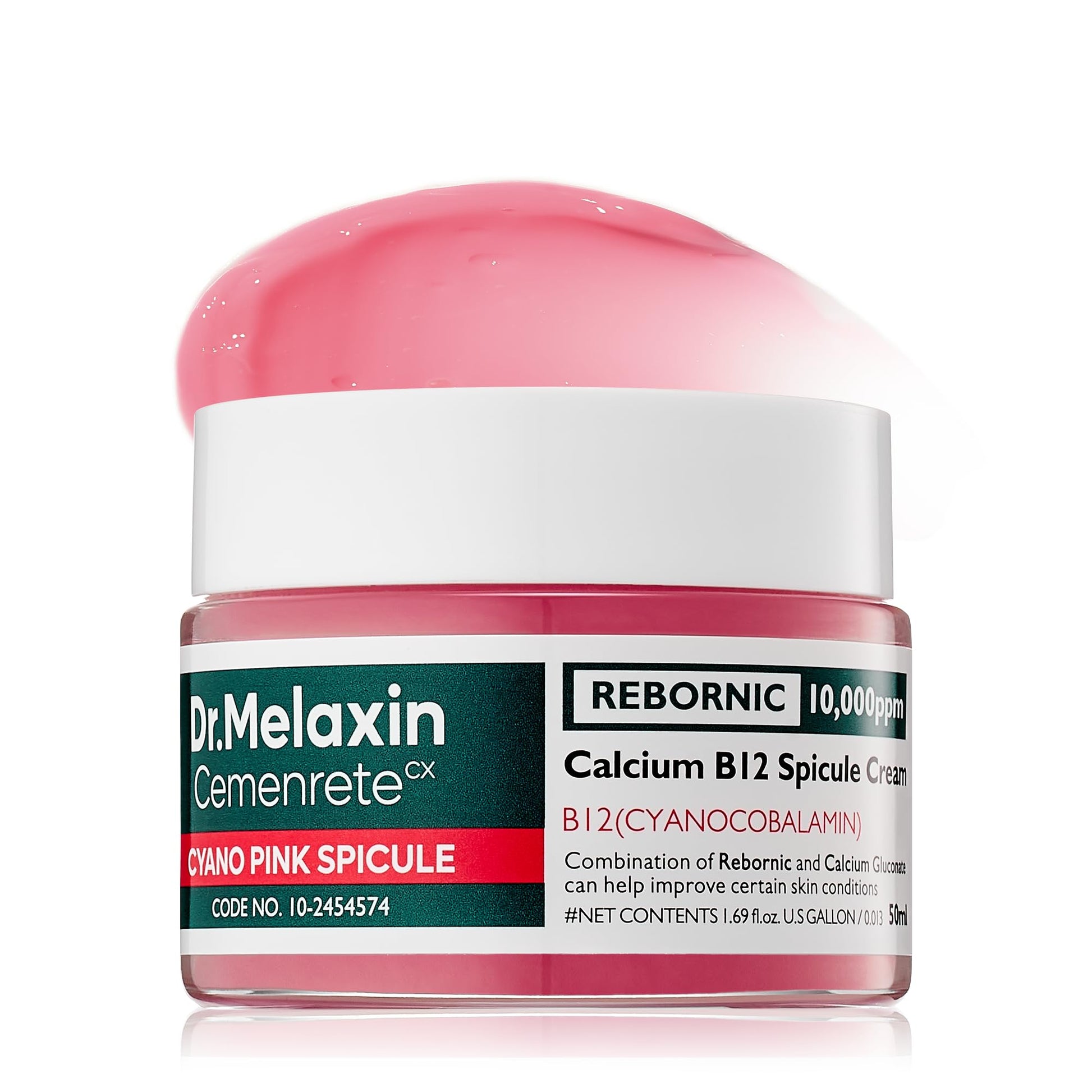 Cemenrete Cyano Pink Spicule Cream with Calcium, Vitamin B12 for under eyes skin, Dark Circles, Fine Lines, Puffiness&Eye Bags Cream, 1.69 fl. oz.