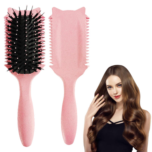 Curl Defining Brush, Curl Hair Brushes, Curl Define Styling Brush, For Combing and Shaping Curls in All Hairstyles to Reduce Pulling (Pink)