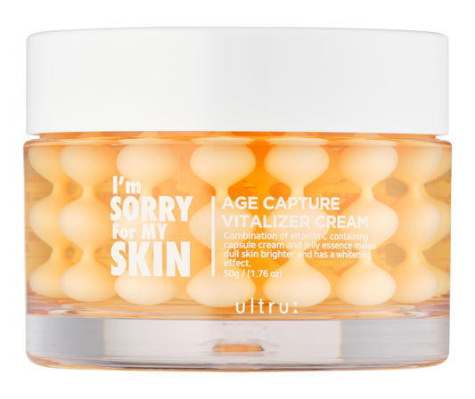 Age Capture Facial Cream, Korean Skin Care Moisturizer for Face and Neck with Hyaluronic Acid, Anti-Aging, Wrinkle Gel-Cream for Women (Yellow - Vitalizer Cream, 1.76 oz)