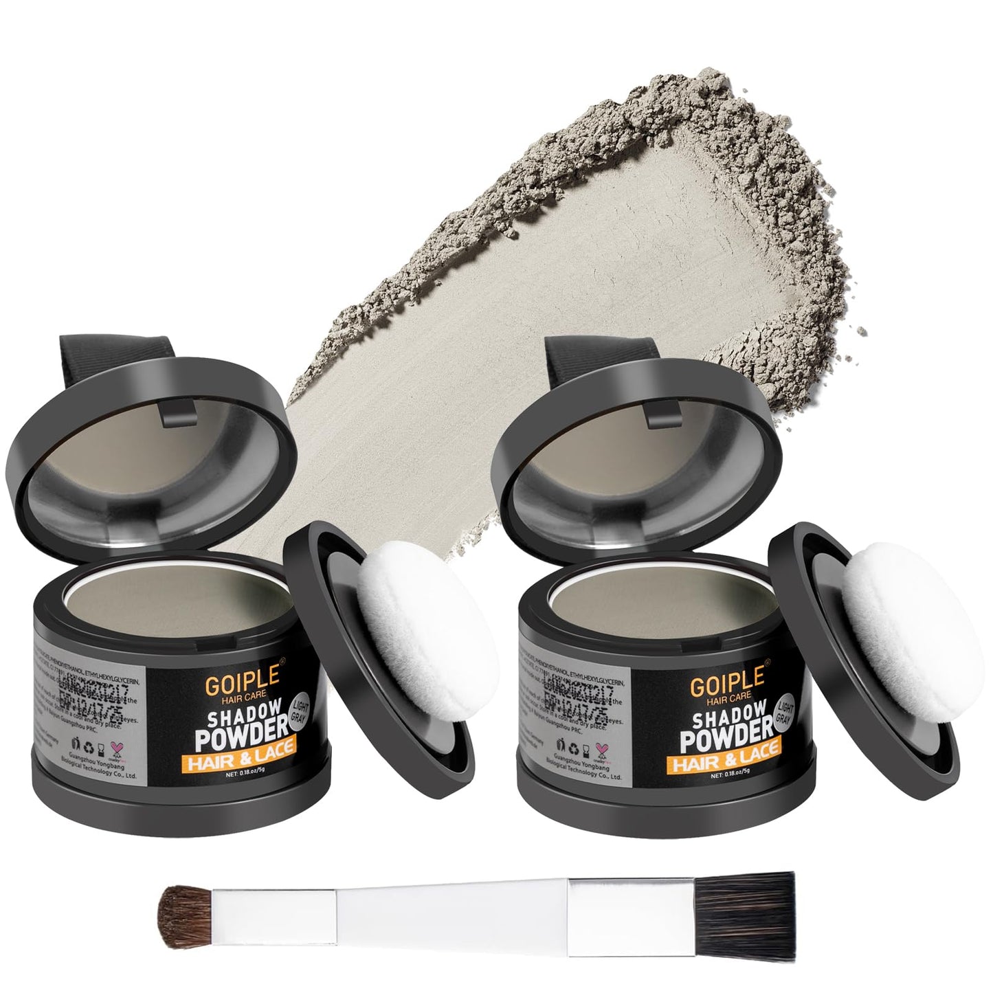 Root Cover Up Powder for Women - Light Gray Hairline Powder for Bald Spots, Eyebrows, Beard Line, Light-Blonde Hair Fibers for Thinning Hair Shadow Powder 2 Pack