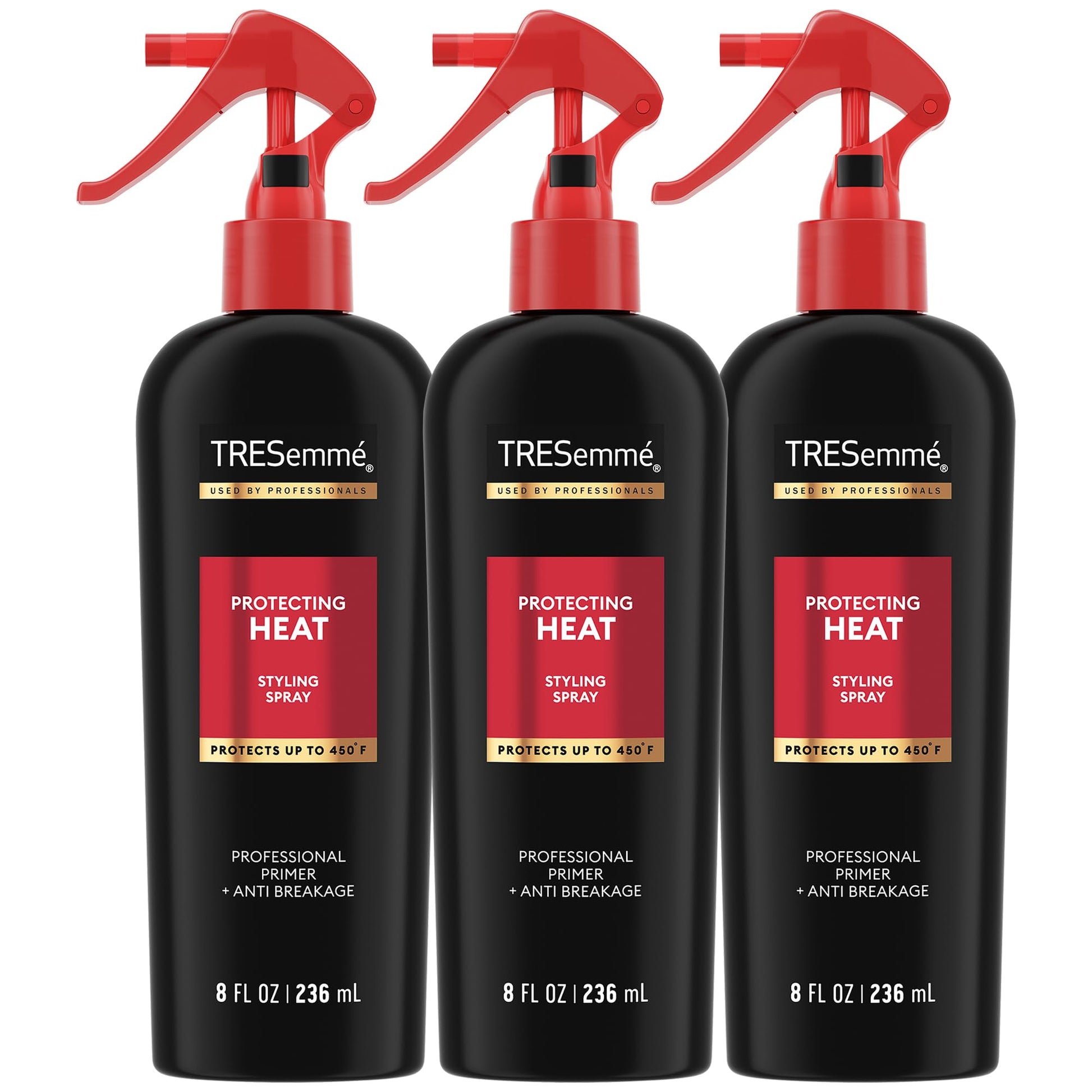 TRESEMME Protecting Heat Spray with Keratin, 3-Pack Professional-Quality Thermal Protection for Hair up to 450¡F, Anti-Frizz Hair Products, 8 Oz Ea