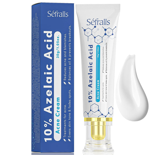 10% Azelaic Acid Acne Cream, Premium Azelaic Acid Facial Cream - Redness Relief For Face, Redness Reducing Skin Care, Prevents Acne Breakouts, Ease Pimple Clarify Skin Soothe Irritation,1 Oz