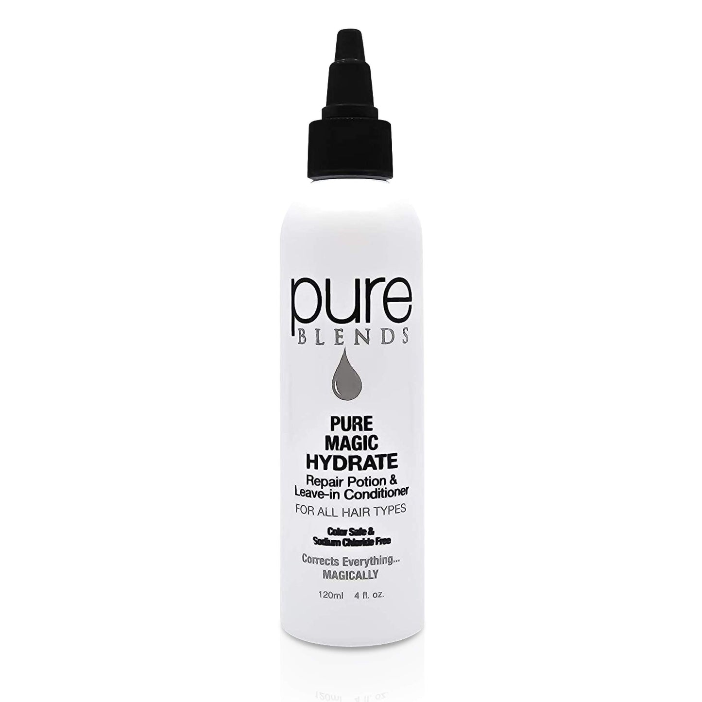 Pure Magic Hydrate Repair Leave–In Conditioner Detangler & Heat Protection Styling Lotion Repair/Reduce Breakage & Split Ends Color Safe & Sodium Chloride Free 4 Oz.