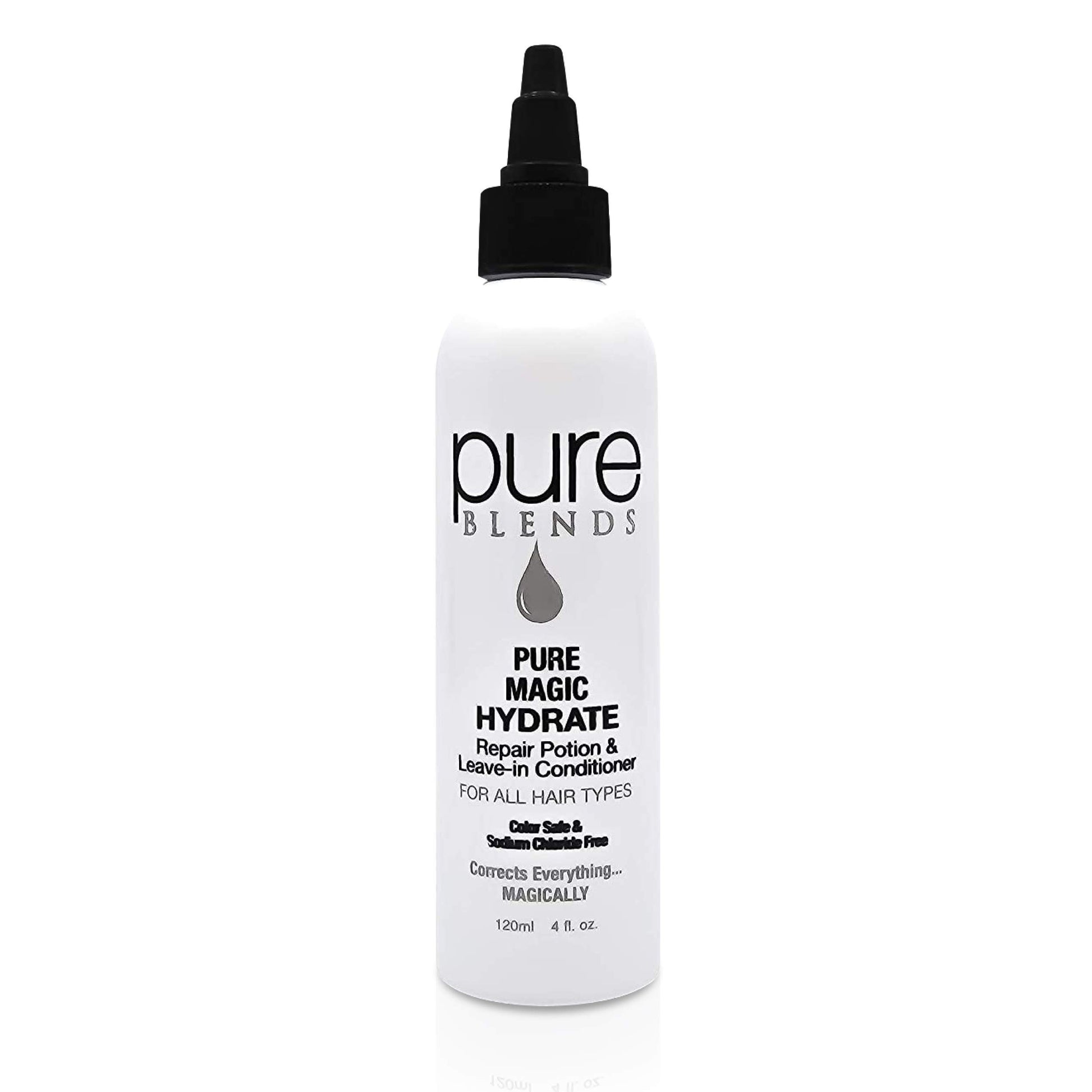 Pure Magic Hydrate Repair Leave–In Conditioner Detangler & Heat Protection Styling Lotion Repair/Reduce Breakage & Split Ends Color Safe & Sodium Chloride Free 4 Oz.