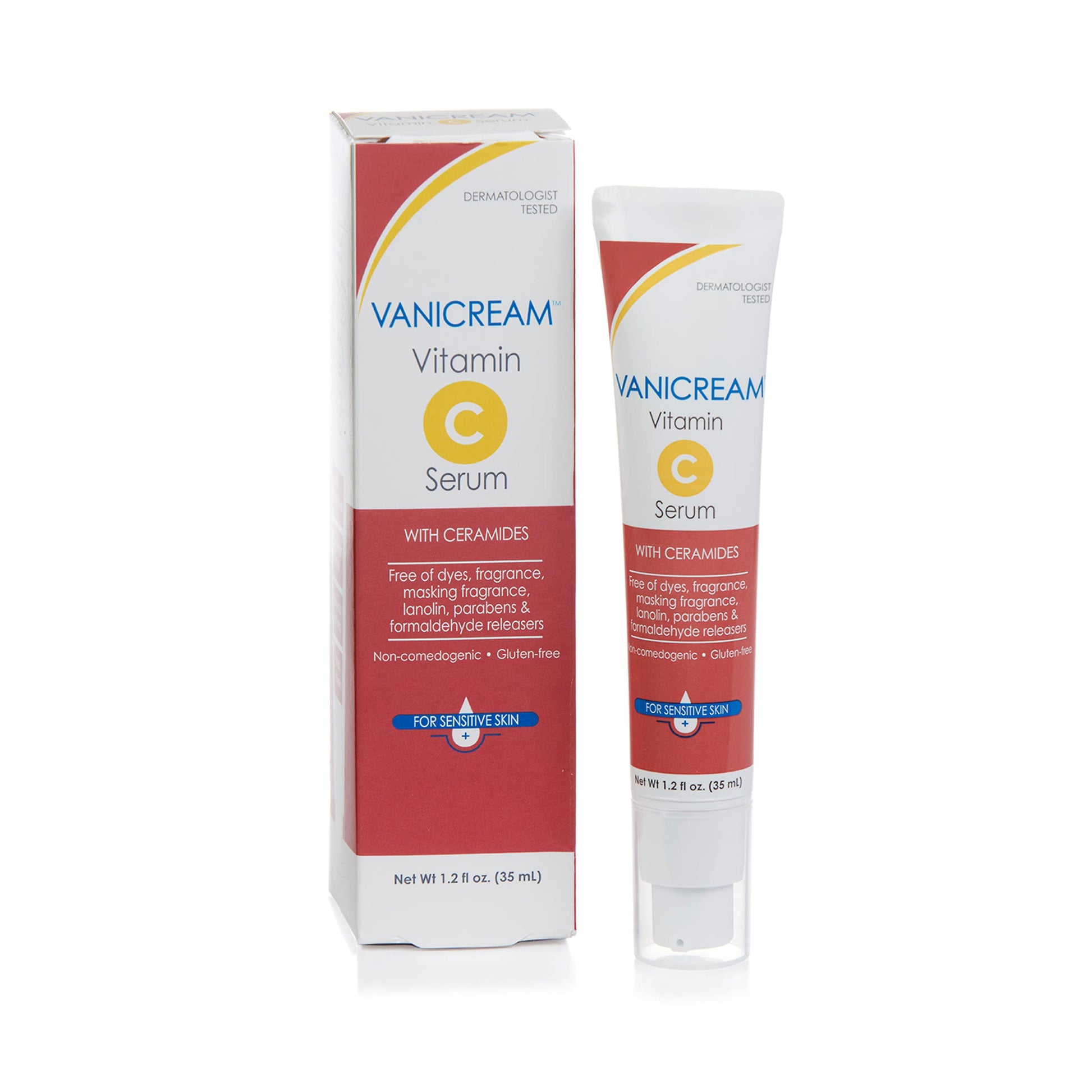 Vanicream Vitamin C Serum, 1.2 Fl Oz, Formulated without Common Irritants for Sensitive Skin, Milky and Lightweight Brightening Serum, Hydrates & Boosts Glow, Dermatologist-Tested