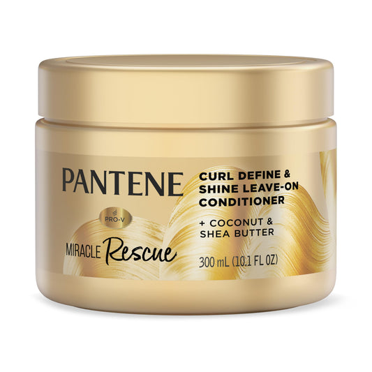 PANTENE Miracle Rescue Curl Define & Shine Leave-On Conditioner, 10.1 FL OZ