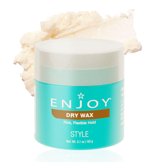 Enjoy Dry Wax - Non Greasy Pliable Texture Hair Wax - Firm Flexible Hold Natural Matte Finish (2.1 Oz)