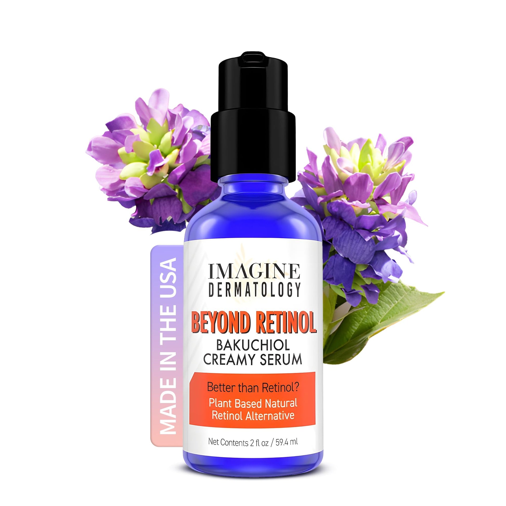 2% BAKUCHIOL Creamy Serum - BEYOND Retinol Large Size 2 fl oz - G3L Delivery System for Anti-Aging & Anti Wrinkle Moisturizer Cream Serum, BAKUCHIOL Retinol ALTERNAtive - BAKUCHIOL Oil, 59.4 ml
