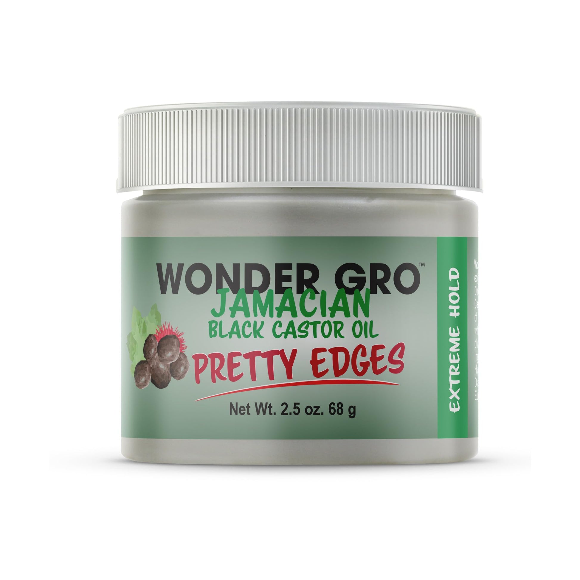 Wonder Gro Jamaican Black Castor Oil Edge Gel for Extreme Hold, 2.4 oz - Soften & Control Hair