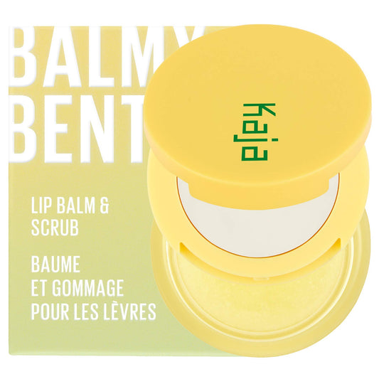 KAJA Lip Balm - Balmy Bento | Scrub, with Coconut Oil, Clear Finish Treatment, Moisturize, Exfoliate, Smoothes Butter Lips Care, Compact Travel Size, Piña Colada, Korean Beauty, 0.4 Oz