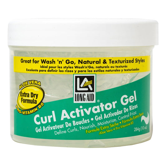 AMPRO Long-Aid Activator Gel - Enriched with Aloe Vera, Protein, and Vitamin B Complex - Brings Essential Moisture to Strands - Defines Your Natural Curls - Extra Dry - 10 oz