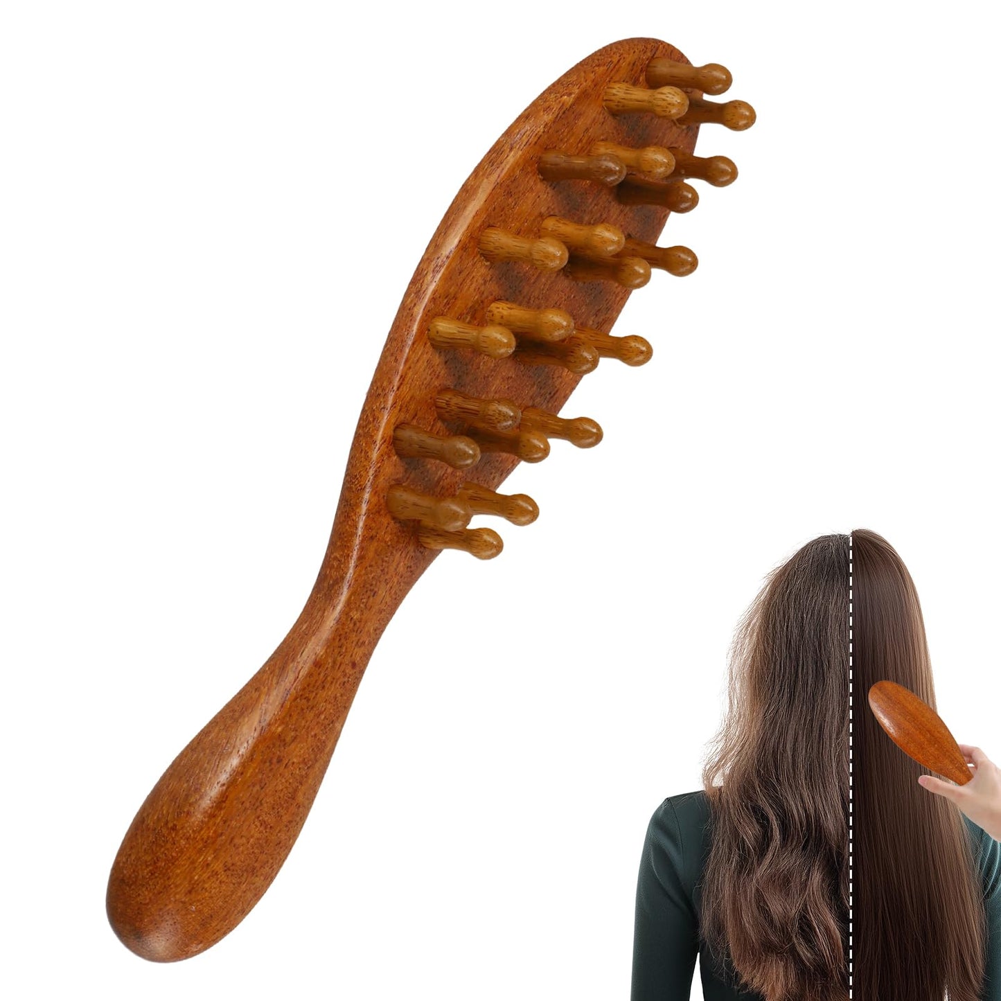 Loc Brush for Dreads, Scraping Massage Tools Wide Tooth Comb, Comfortable Massage Comb, Comfortable to Hold, Suitable for Scalp Care and Hair Styling