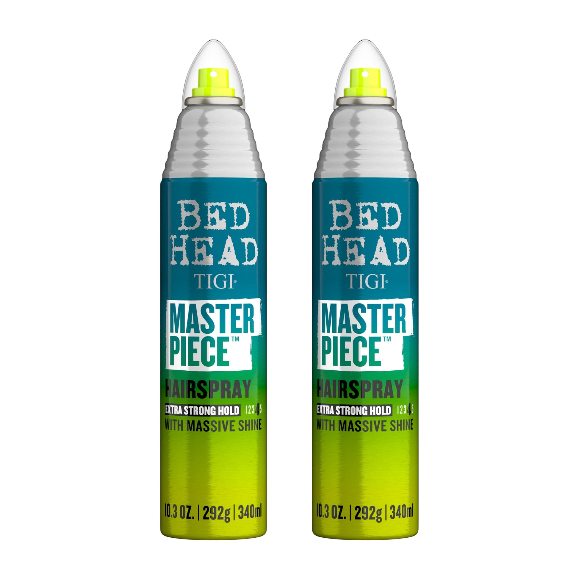 TIGI Bed Head Masterpiece Shiny Hairspray with Strong Hold - For All Hair Types - Extra Strong Hold & Shiny Finish - Use on Dry Hair - Premium Hair Care Products for Women & Men - 10.3 oz (Pack of 2)
