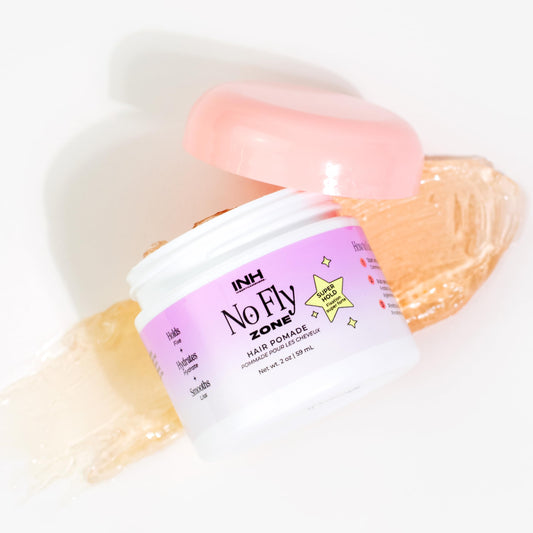 INH Hair Pomade for Flyaways | Water Based & Strong Hold Fly Away Hair Tamer | Sweat Proof No Fly Zone Pomade & Texturizer for Styling | Glossy Finish for a Sleek Look | 2oz