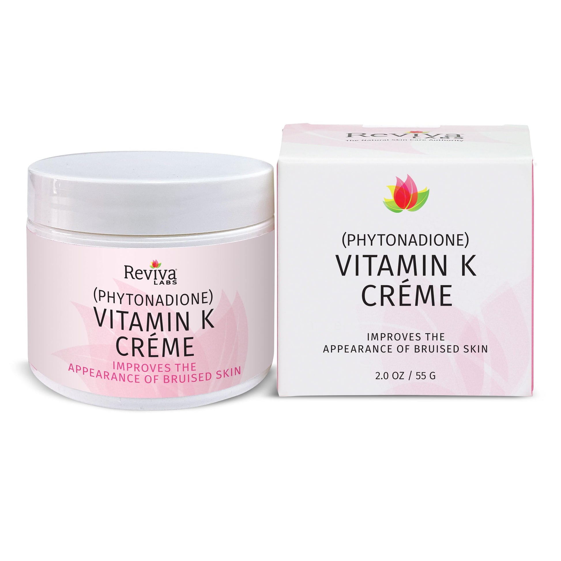 Reviva Labs Vitamin K Cr�me for Bruising, Under-Eye Dark Circles, and Wrinkles with Soybean Oil and Natural Fruit Extracts - 2 Oz, for Skin and Face