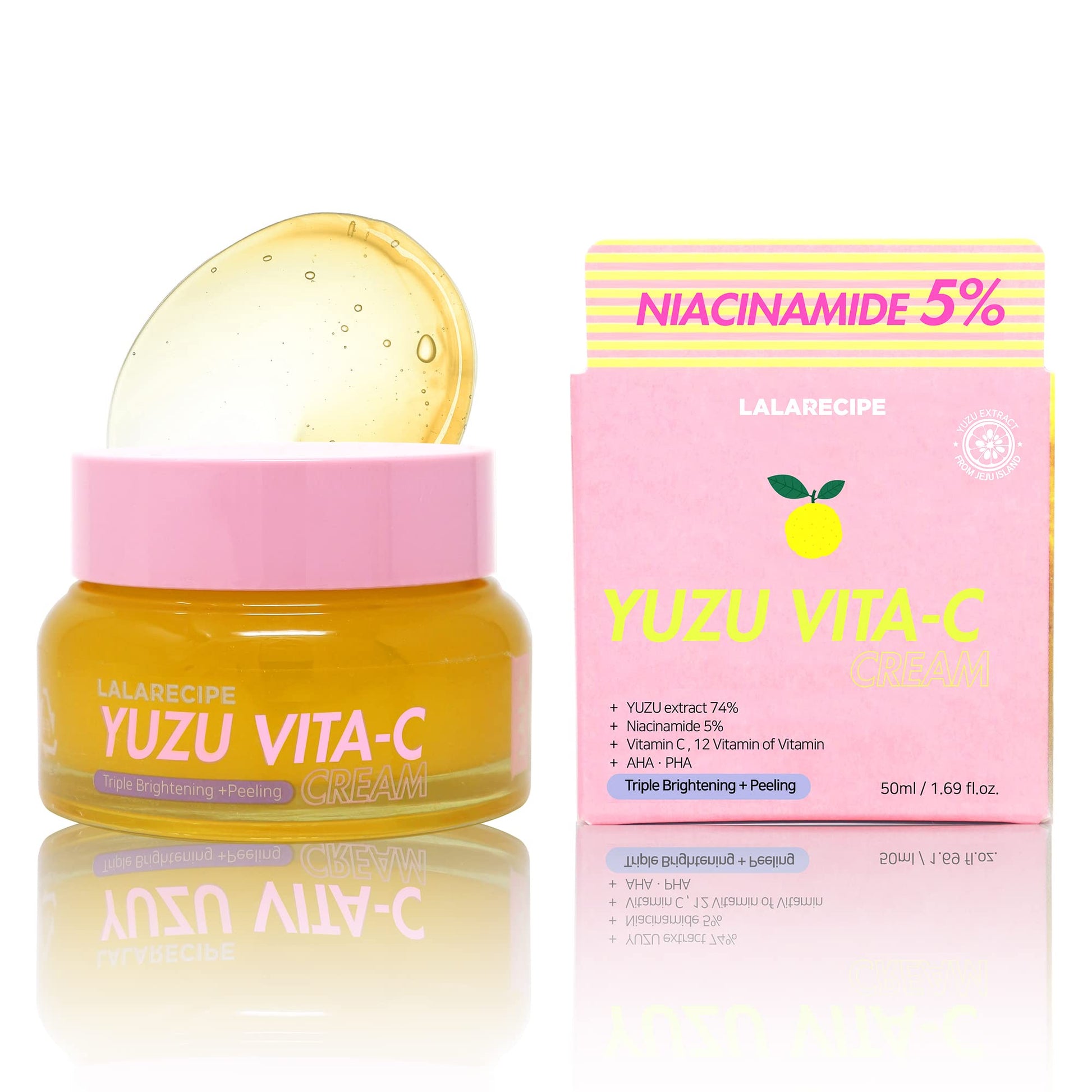 Yuzu Vita C Face Cream Korean Daily Moisturizer with Jeju Yuzu, Niacinamide, AHA & PHA Hydrating & Brightening Skincare for Radiant, Smooth Skin (50ml/ 1.69 fl oz)