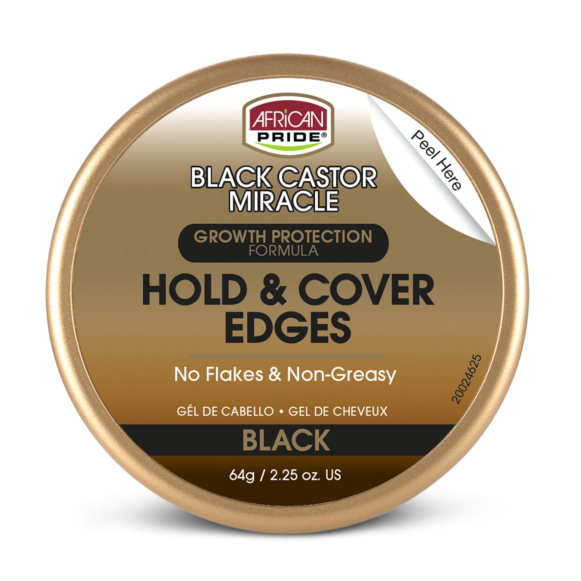 AFRICAN PRIDE Black Castor Miracle Hold & Cover Edges Hair Gel with Black Castor Oil & Coconut Water Edge Control for Braids, Locs, Slick Styles & Strong Hold 2.25oz