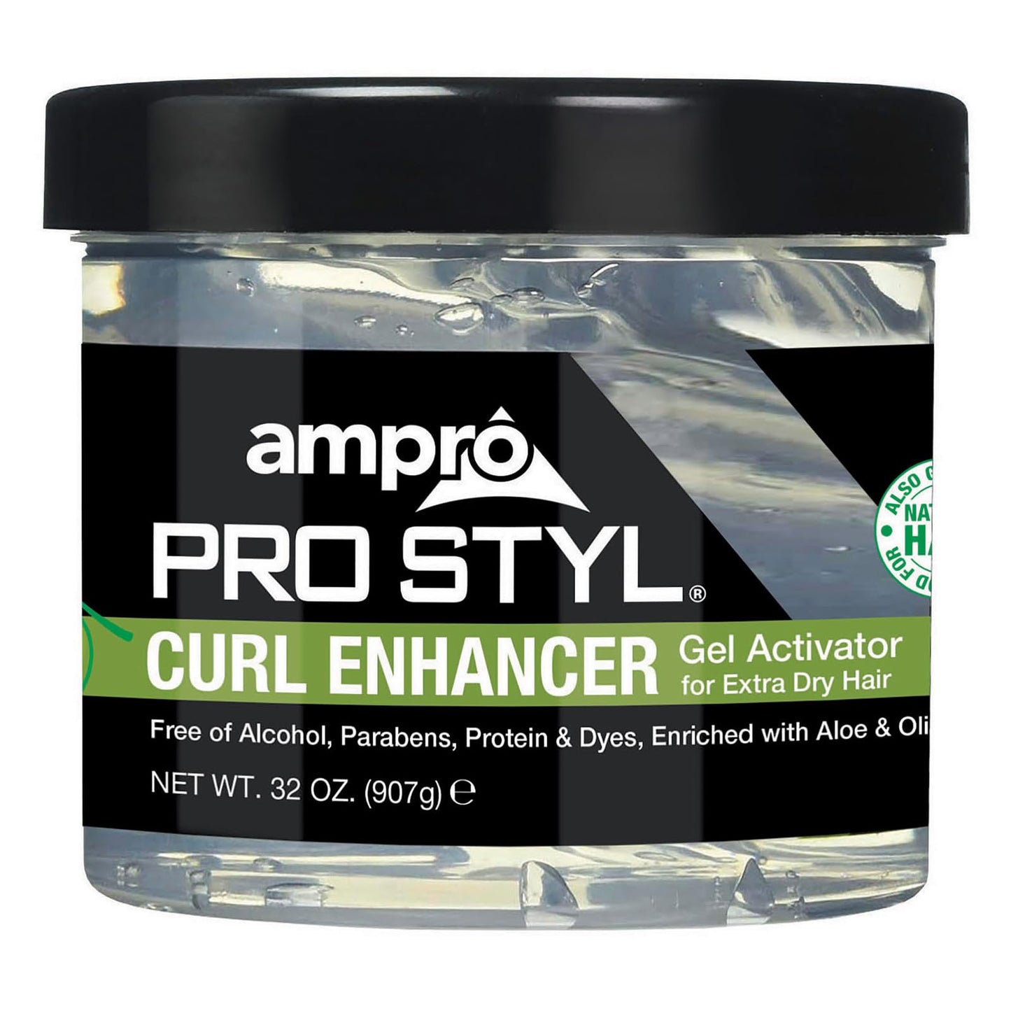 AMPRO Pro Styl Curl Enhancer - Gel Activator with Olive Oil to Moisturize and Define Coils and Waves - Helps Protect and Hydrate Hair Shaft - Tames and Adds Shine to Tresses - Extra - 32 oz